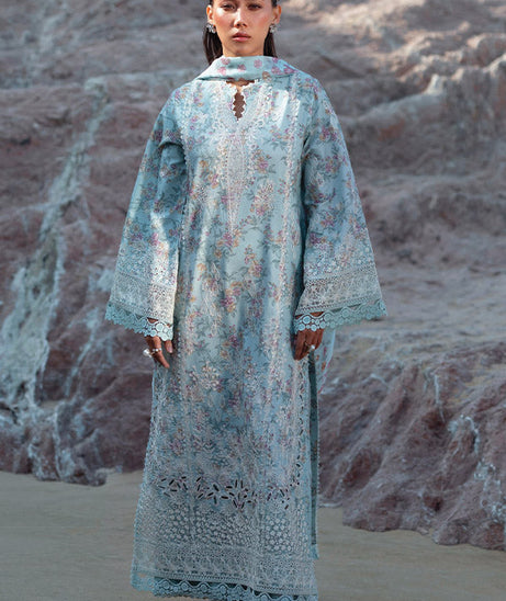 Afrozeh Summer Together Lawnkari`25 AL#07 AQUAMARINE