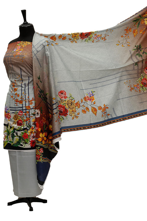 Ajwa D/Print Lawn'21 D # 1010 S Grey