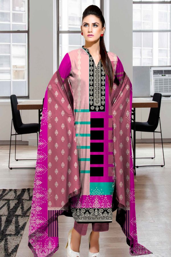 Al-Hamra Gul Jaan D/Lawn`21 D#13621 (Pink)