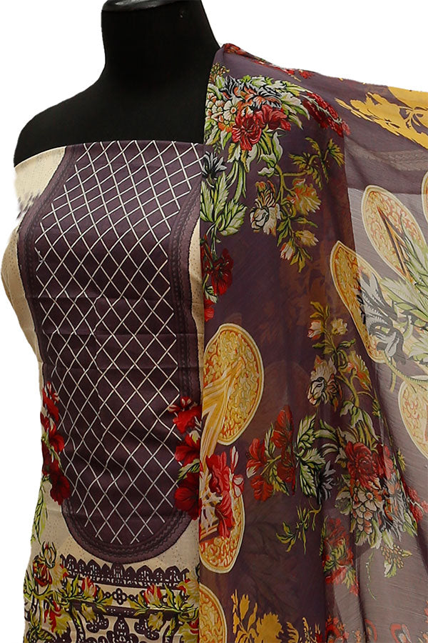 Al Hamra Gul Lawn C/Dupatta`21 D#507 (Mauve)