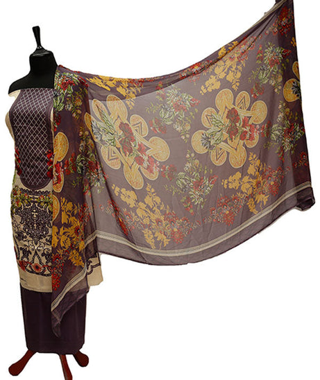Al Hamra Gul Lawn C/Dupatta`21 D#507 (Mauve)