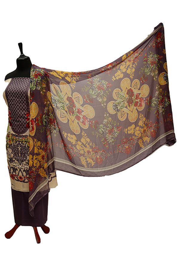 Al Hamra Gul Lawn C/Dupatta`21 D#507 (Mauve)