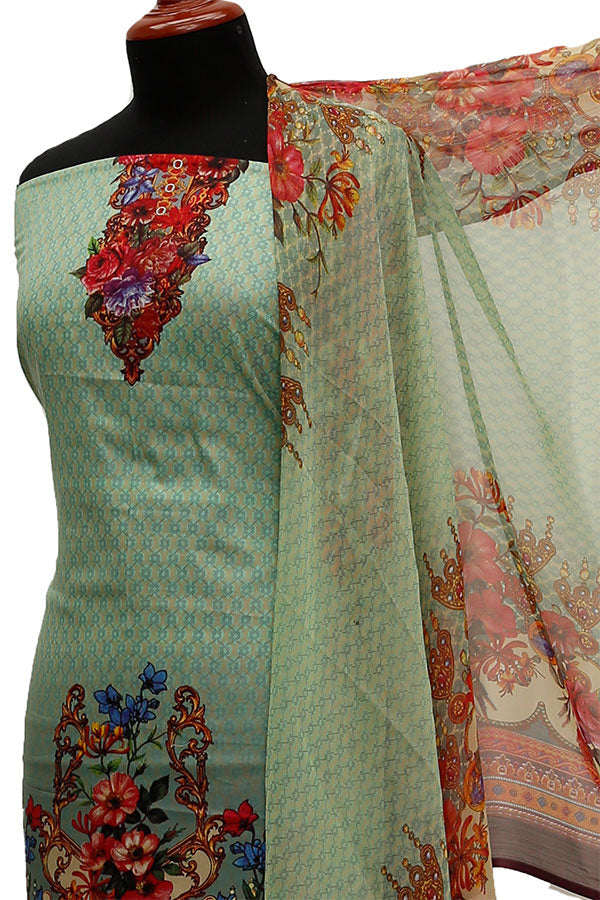 Al Hamra Gul Lawn C/Dupatta`21 D#510 (L Sea Green)