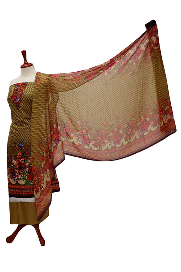 Al Hamra Gul Lawn C/Dupatta`21 D#510 (Mehndi)