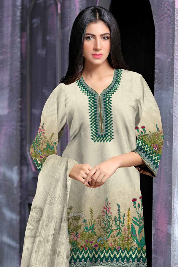 Al Rauf D/Emb Print Lawn`22 D#22258 (Skin)
