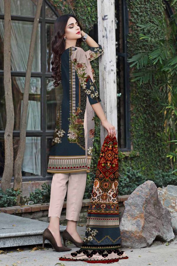 Al Rauf D/Emb Print Lawn`22 D#22260 (LT Pink)