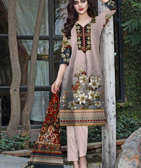 Al Rauf D/Emb Print Lawn`22 D#22260 (LT Pink)