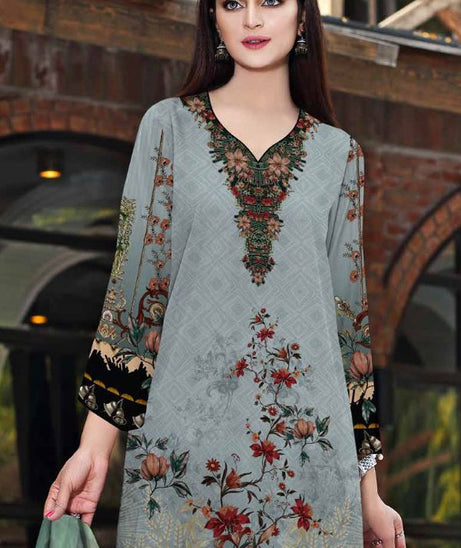 Al Rauf D/Emb Print Lawn`22 D#22262 (Grey)