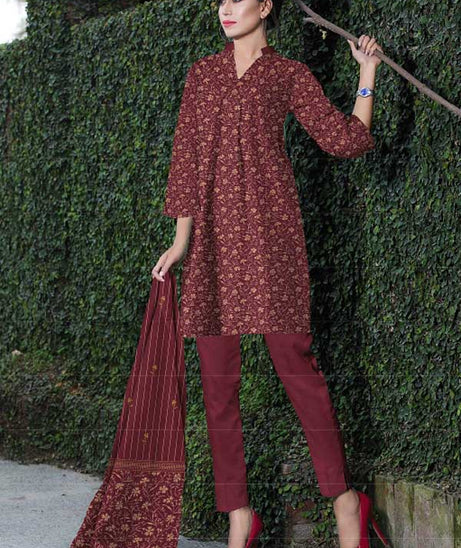 Al-Rauf Print Lawn'22 D#1105 Maroon