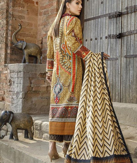 Al Zohaib Monsoon Lawn'21 D # 3004 Chocolate