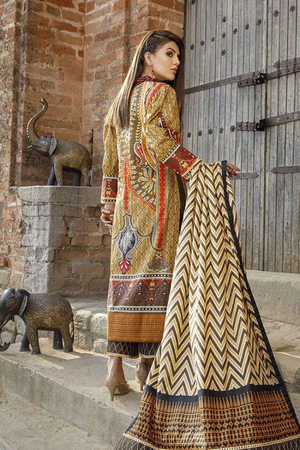 Al Zohaib Monsoon Lawn'21 D # 3004 Chocolate