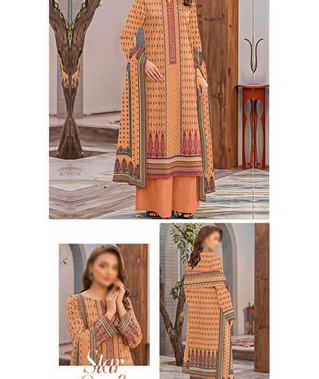 Alishba Haya Lawn`26 D#4199 (Peach)