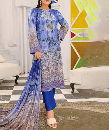 Alizeh Jan DP Lawn C/Dupatta'22 D#893 Blue