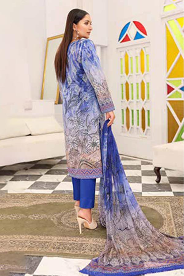 Alizeh Jan DP Lawn C/Dupatta'22 D#893 Blue
