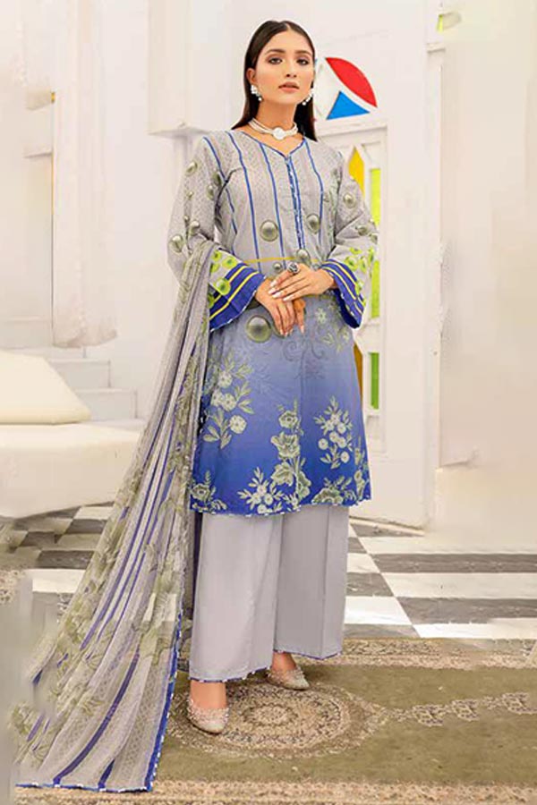 Alizeh Jan DP Lawn C/Dupatta'22 D#894 Grey