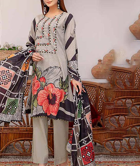 Alizeh Jan D/Print Lawn'22 D#5 Grey