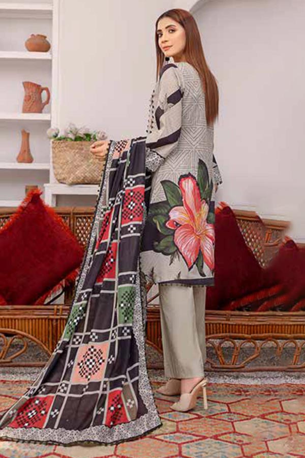 Alizeh Jan D/Print Lawn'22 D#5 Grey
