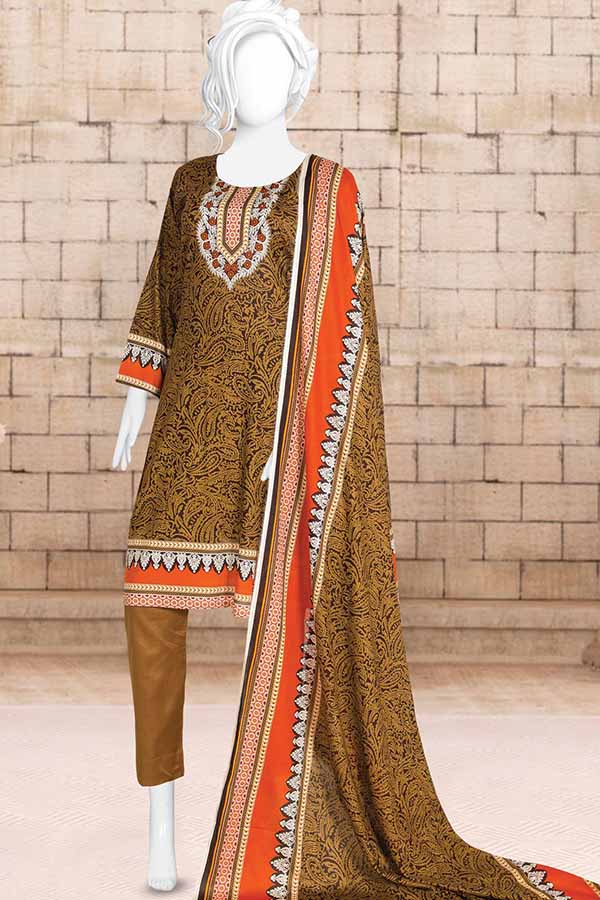 Anaya Print Lawn`21 D#3709 (D Brown)