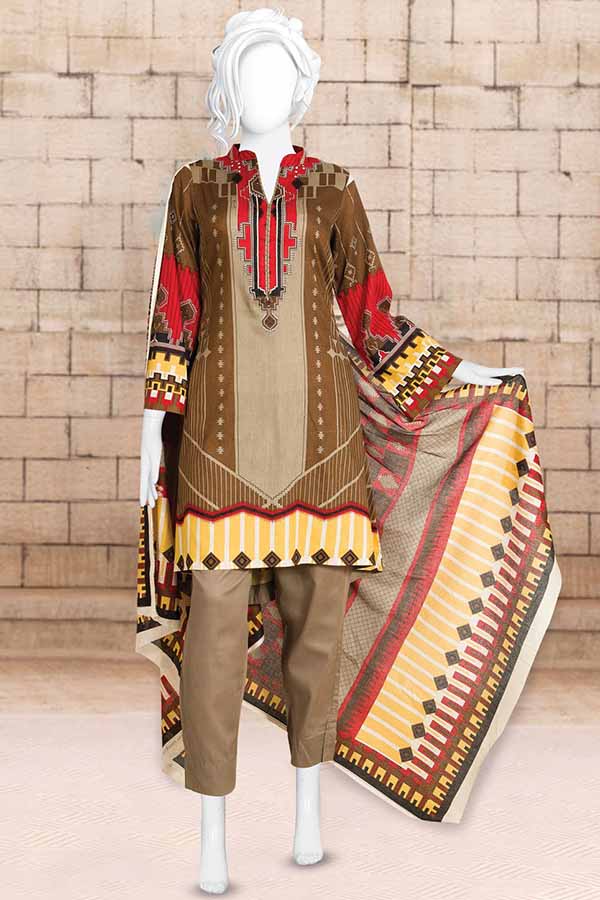 Anaya Print Lawn`21 D#3711 (Brown)