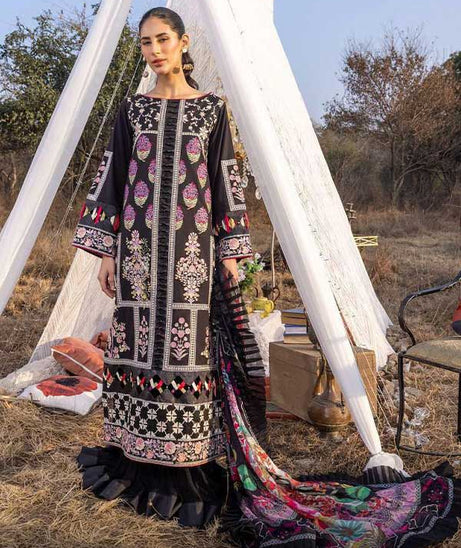 Asifa &amp; Nabeel Aleyna Lawn Summer'23 ASL#01 (Noir)