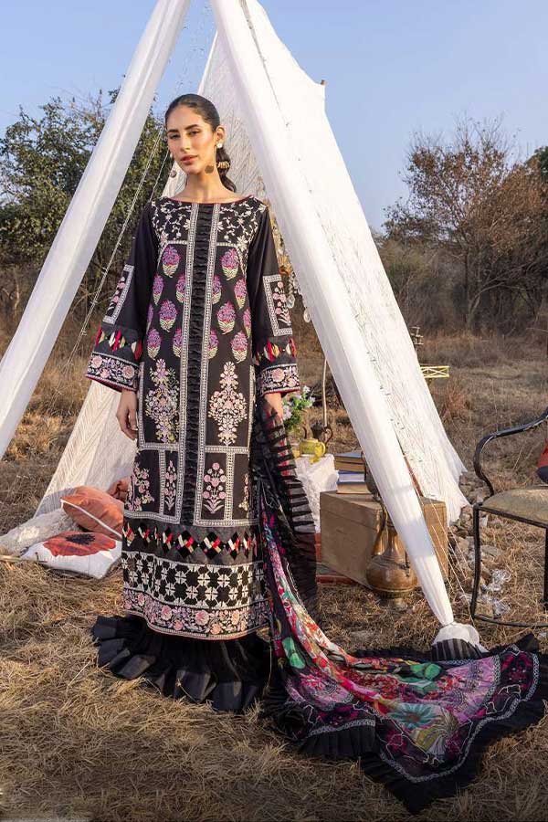 Asifa &amp; Nabeel Aleyna Lawn Summer'23 ASL#01 (Noir)