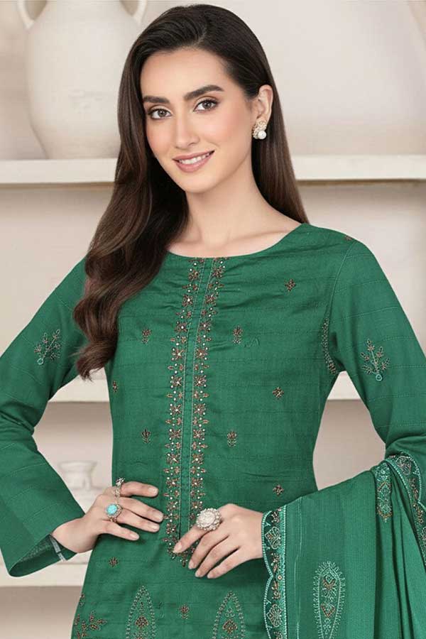 BR Jalwa Premium Lawn`26 (Vol-58) D#1 (Bottel Green)
