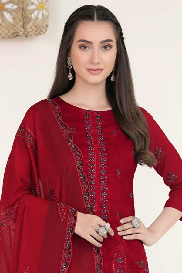 BR Jalwa Premium Lawn`26 (Vol-58) D#1 (Red)