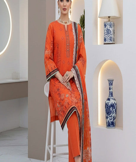 BR Roshni B-Dora Lawn '26 D#1 (Carrot)