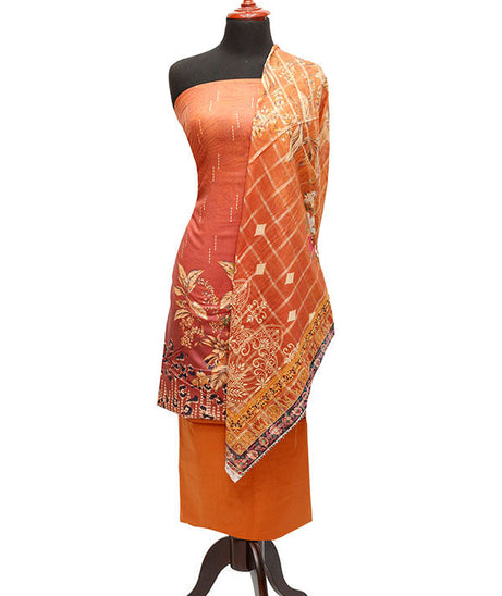 Batool D/Lawn T/Dupatta`23 D#9370 D Rust