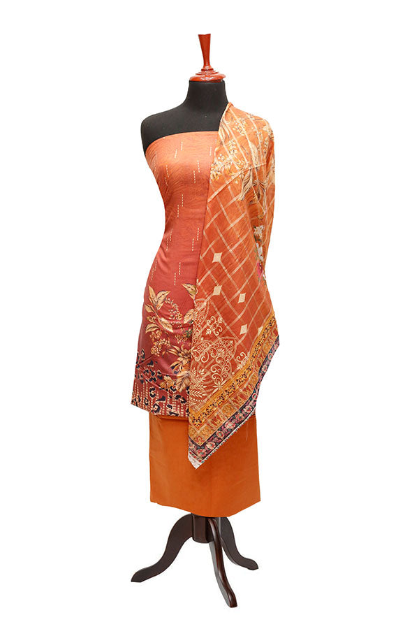 Batool D/Lawn T/Dupatta`23 D#9370 D Rust
