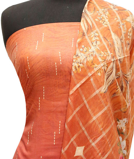 Batool D/Lawn T/Dupatta`23 D#9370 D Rust