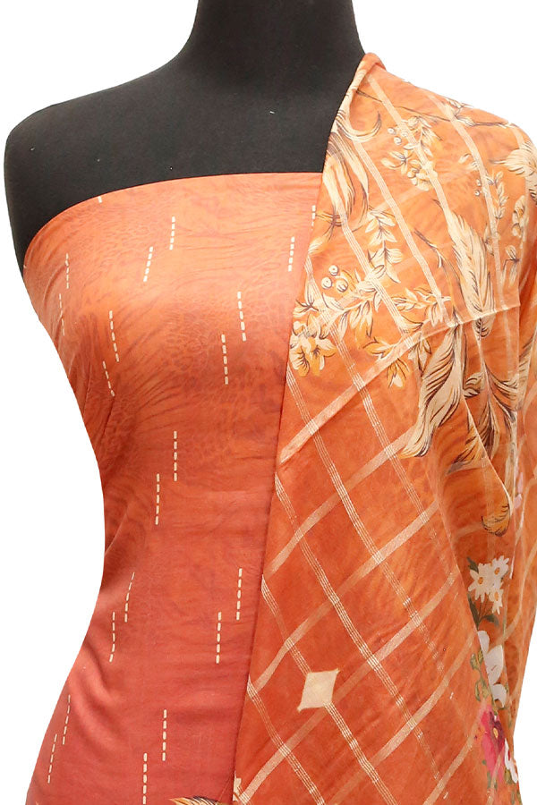 Batool D/Lawn T/Dupatta`23 D#9370 D Rust