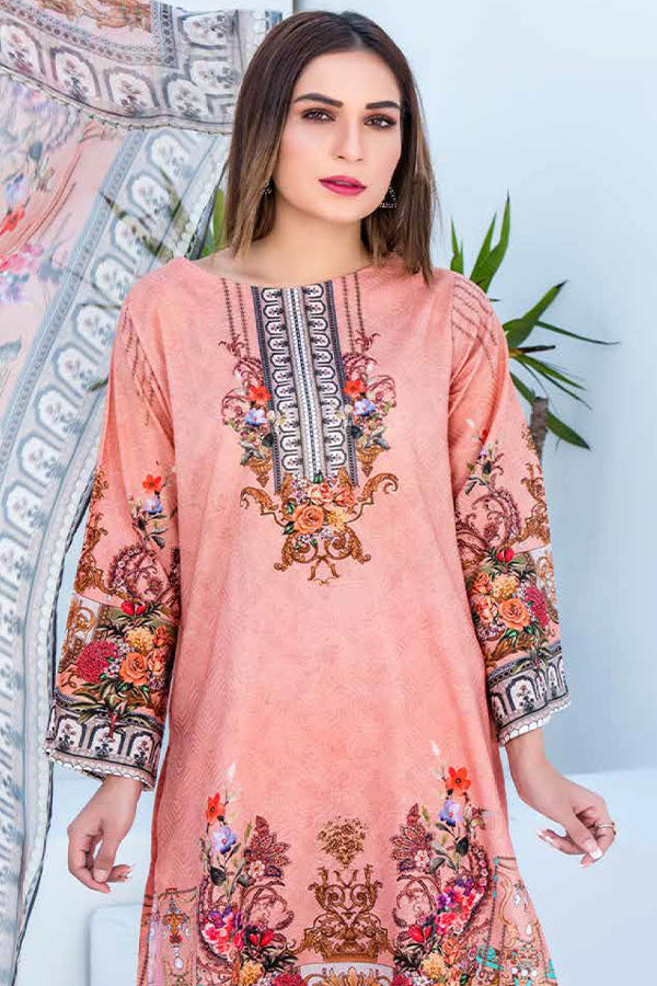 Bin Rafiq Jacquard Lawn`21 D#03 (Peach)
