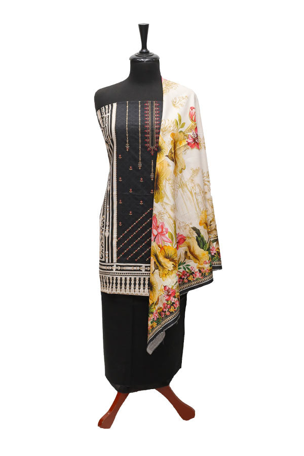 Bin Saeed Emb Khaddar`21 D#1725 (Black)