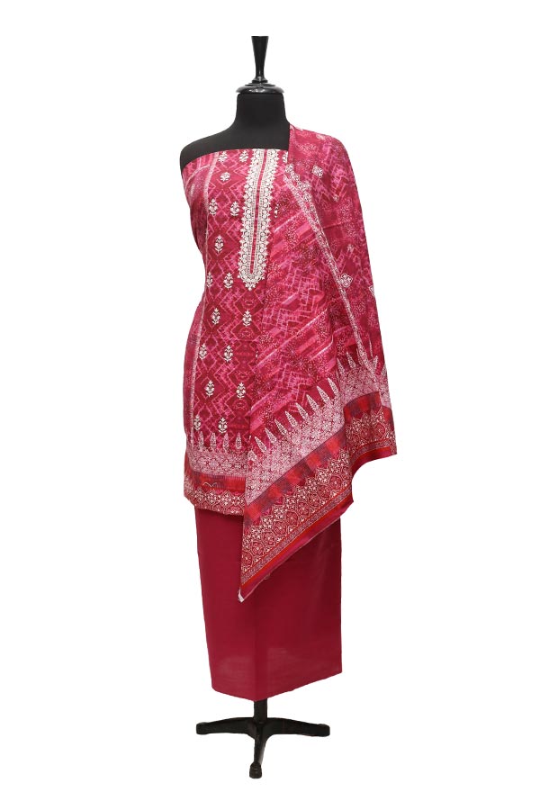 Bin Saeed Emb Khaddar`21 D#1741 (D Pink)