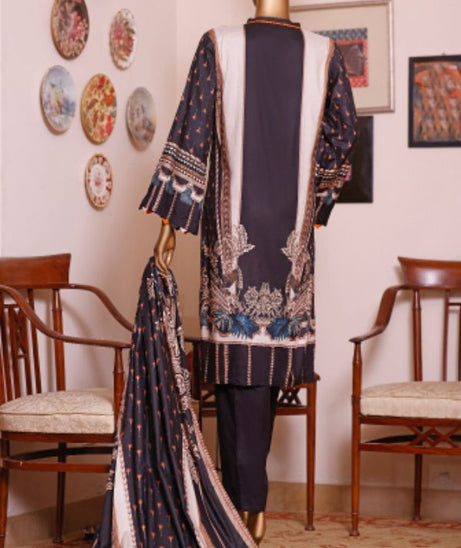 Bin Saeed Emb Linen`21 D#19953 (Black)