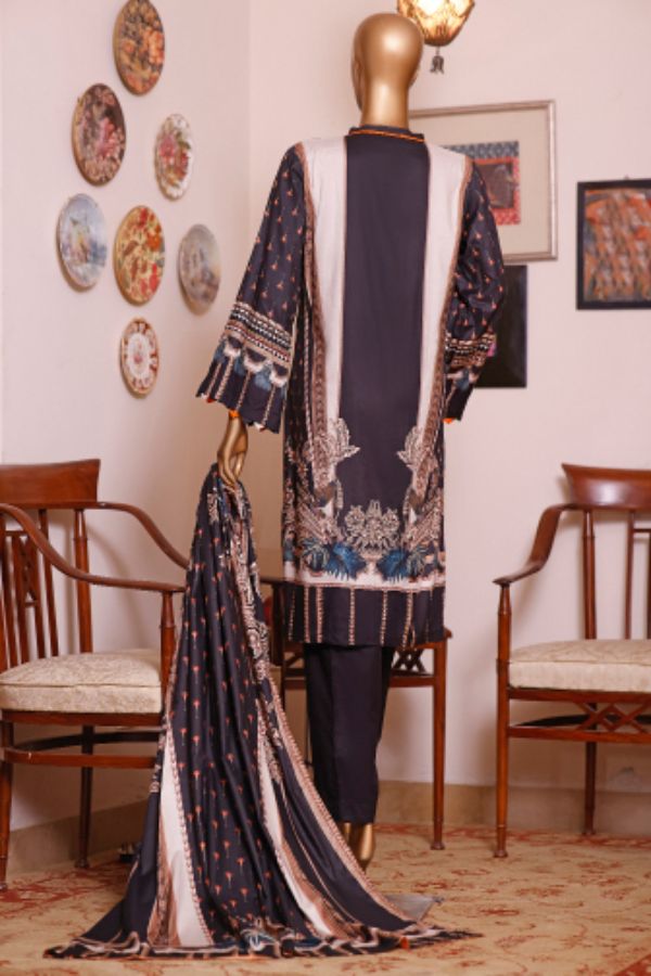 Bin Saeed Emb Linen`21 D#19953 (Black)