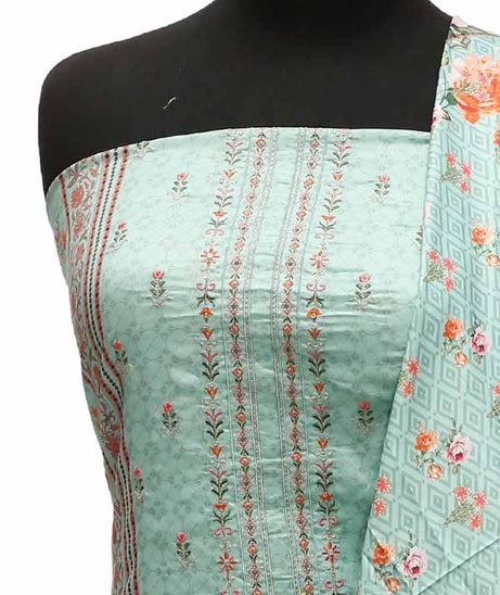 Bin Saeed Emb Linen`21 D#20006 (Sea Green)