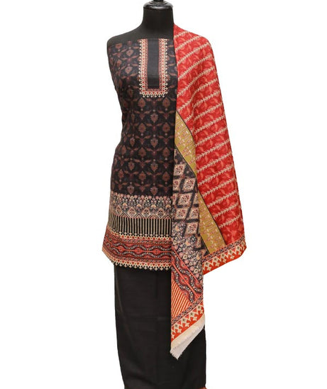 Bin Saeed Print Khaddar`21 D#1708 (Black)