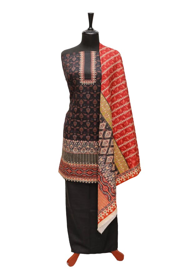 Bin Saeed Print Khaddar`21 D#1708 (Black)