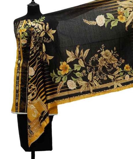Bin Saeed Print Khaddar`21 D#1558 (Black)