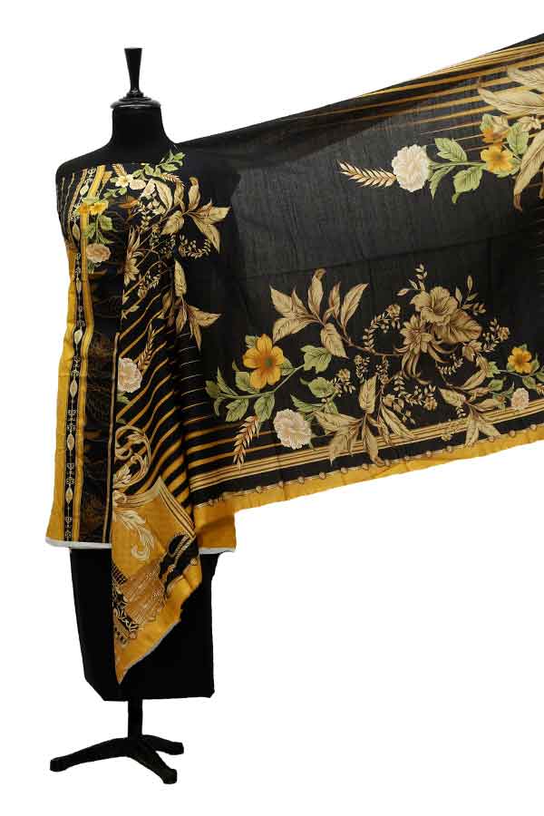 Bin Saeed Print Khaddar`21 D#1558 (Black)