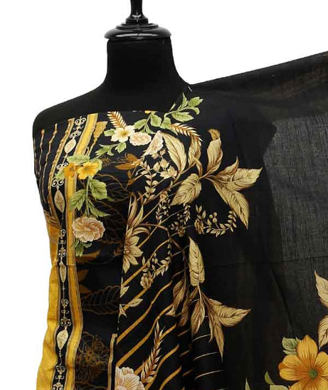 Bin Saeed Print Khaddar`21 D#1558 (Black)