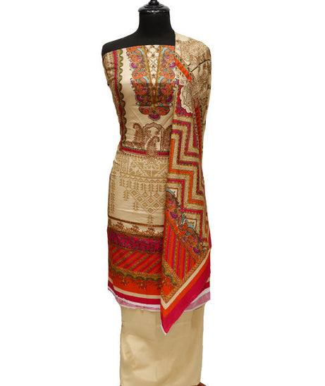 Bin Saeed Print Linen`21 D#952 (Skin)