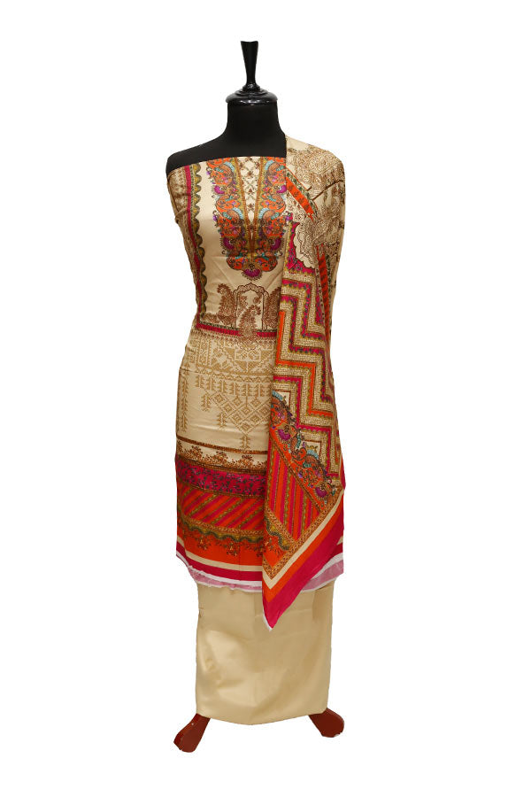 Bin Saeed Print Linen`21 D#952 (Skin)
