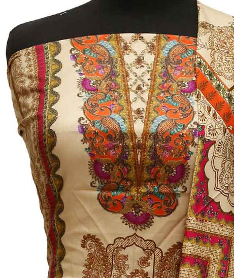 Bin Saeed Print Linen`21 D#952 (Skin)