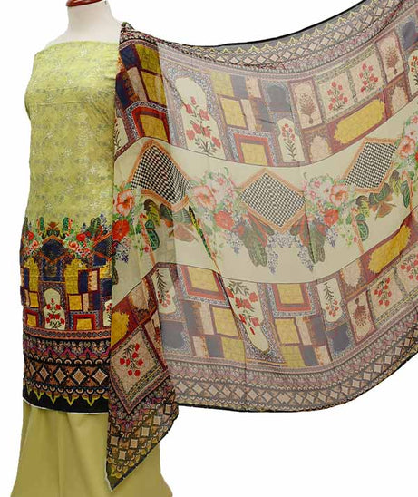 Chiken Kari Lawn Chiffon Duptt'21 D#12-2