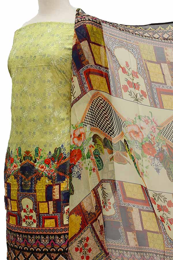 Chiken Kari Lawn Chiffon Duptt'21 D#12-2