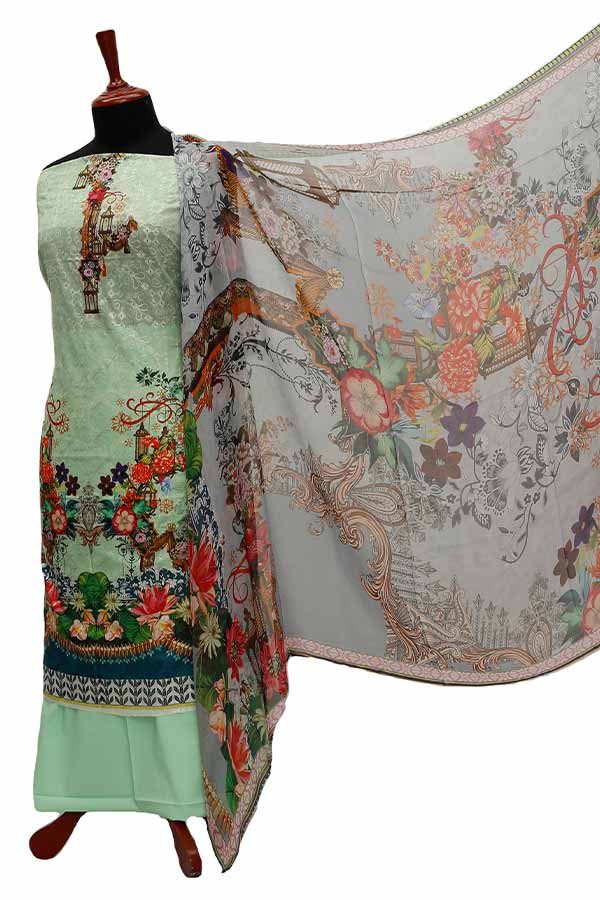 Chiken Kari Lawn Chiffon Duptt'21 D#12-34