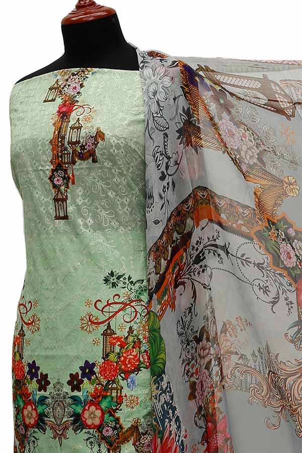 Chiken Kari Lawn Chiffon Duptt'21 D#12-34